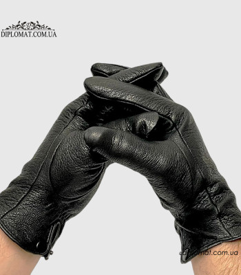 Перчатки мужские BALISA 201 Черные c кожи оленя DEER BLACK Размеры 10-12