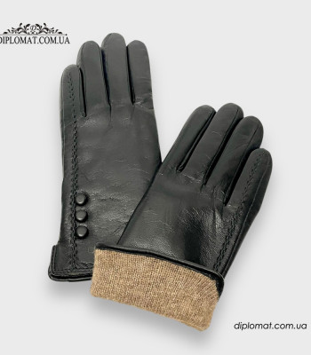 Перчатки женские кожаные BALISA 8215 Черные LAMB BLACK Размеры  6,5 - 8,5