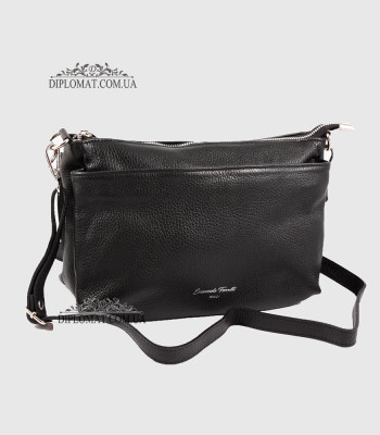 Сумка Женская EMANUELA FERRETTI 85147 Кожаная Средняя Через плечо BLACK floater