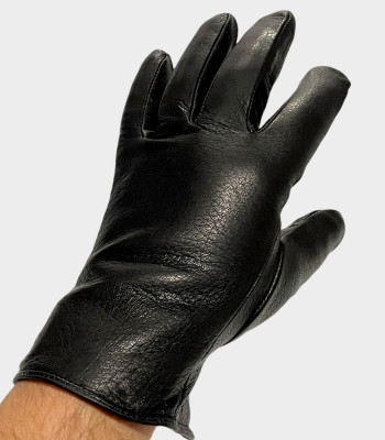 Перчатки кожаные мужские KLN M4-1 Черные С оленьей кожи Подкладка плюшDEER BLACK Размеры 11-13