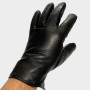 Перчатки кожаные мужские KLN M4-1 Черные С оленьей кожи Подкладка плюшDEER BLACK Размеры 11-13
