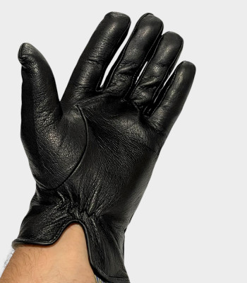 Перчатки кожаные мужские KLN M4-1 Черные С оленьей кожи Подкладка плюшDEER BLACK Размеры 11-13