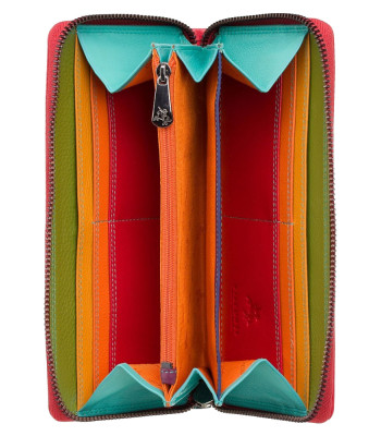 Кошелек женский на молнии VISCONTI SP79 Violet c RFID Red/Multi