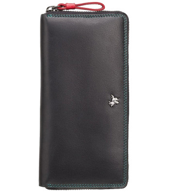 Кошелек женский на молнии VISCONTI SP79 Violet c RFID Black Multi