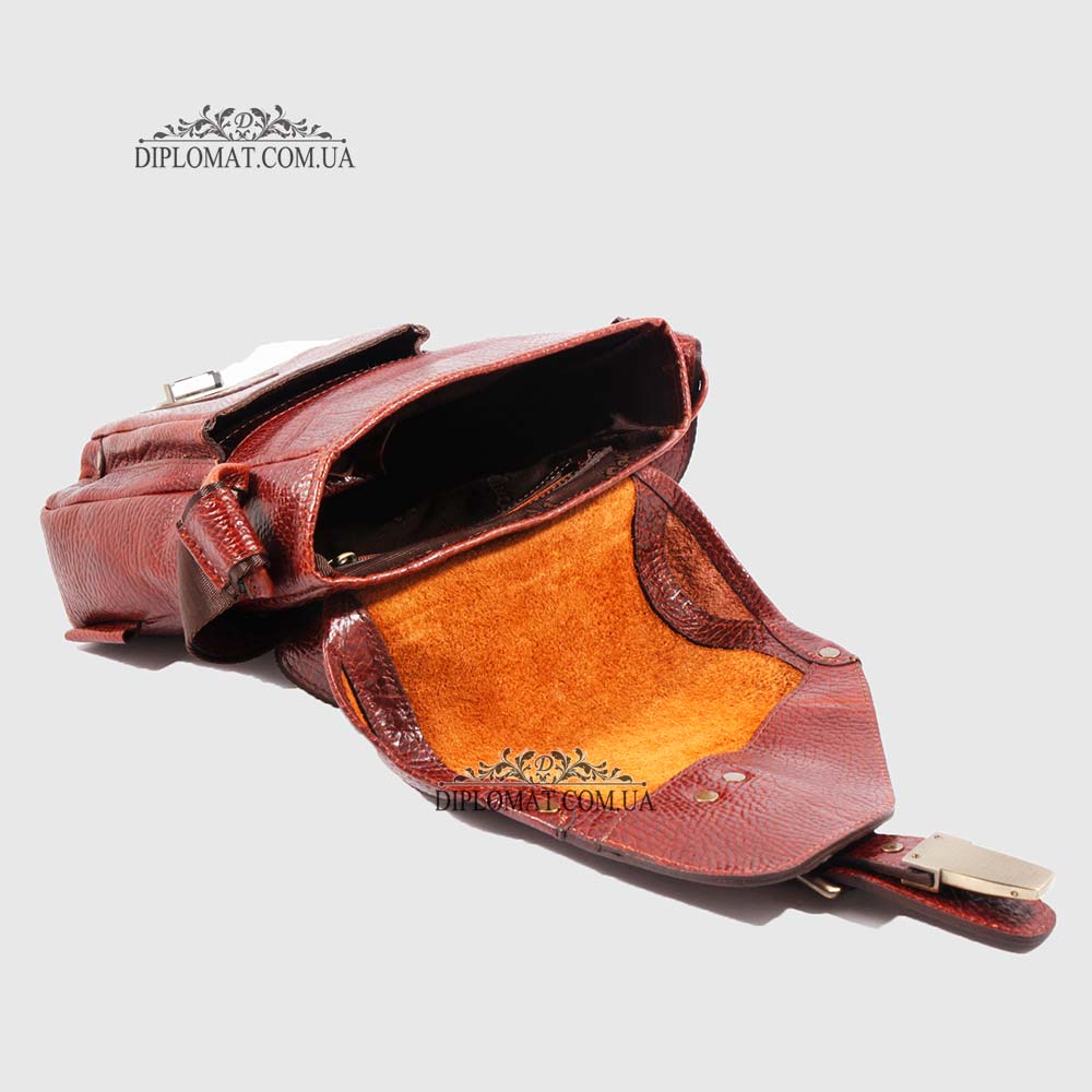 Сумка мужская TONY BELLUCCI T-5086 Кожаная с ремнем через плечо  896 BROWN Коричневый