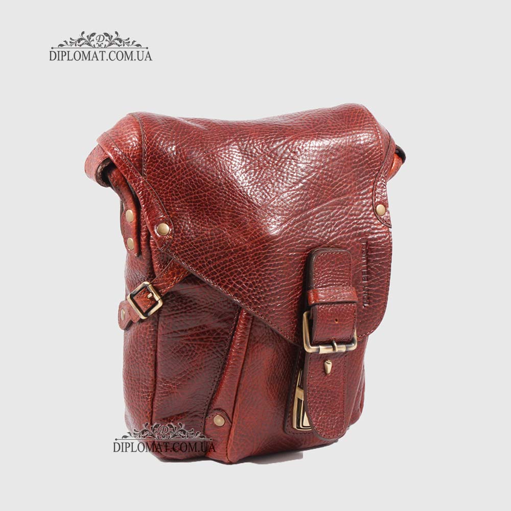 Сумка мужская TONY BELLUCCI T-5086 Кожаная с ремнем через плечо  896 BROWN Коричневый