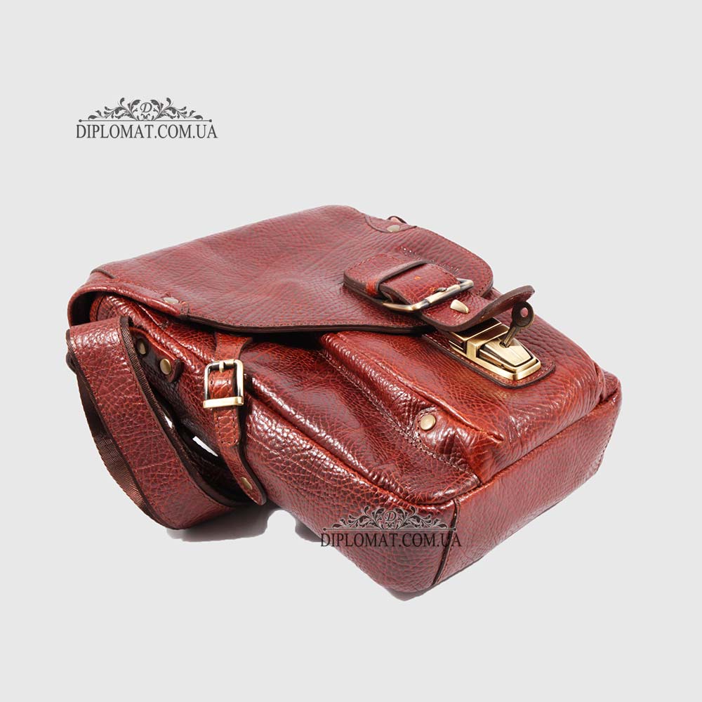 Сумка мужская TONY BELLUCCI T-5086 Кожаная с ремнем через плечо  896 BROWN Коричневый