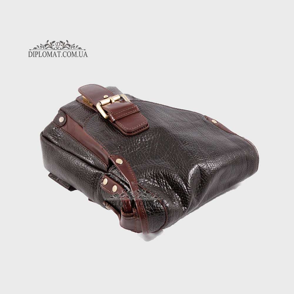 Сумка мужская TONY BELLUCCI T-5086 Кожаная с ремнем через плечо  886 D.BROWN Коричневый Коричневый