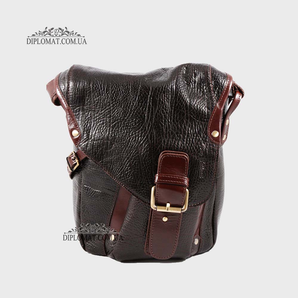 Сумка мужская TONY BELLUCCI T-5086 Кожаная с ремнем через плечо  886 D.BROWN Коричневый Коричневый