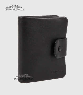 Портмоне мужское TERGAN 1404 Вертикальное из мягкой кожи с хлястиком на кнопке SIYAH NAPPA Черный