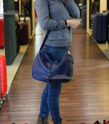 Сумка На плечо Женская  Кожаная Средняя BELLINI Cetina V0042 NAVY BLUE floater