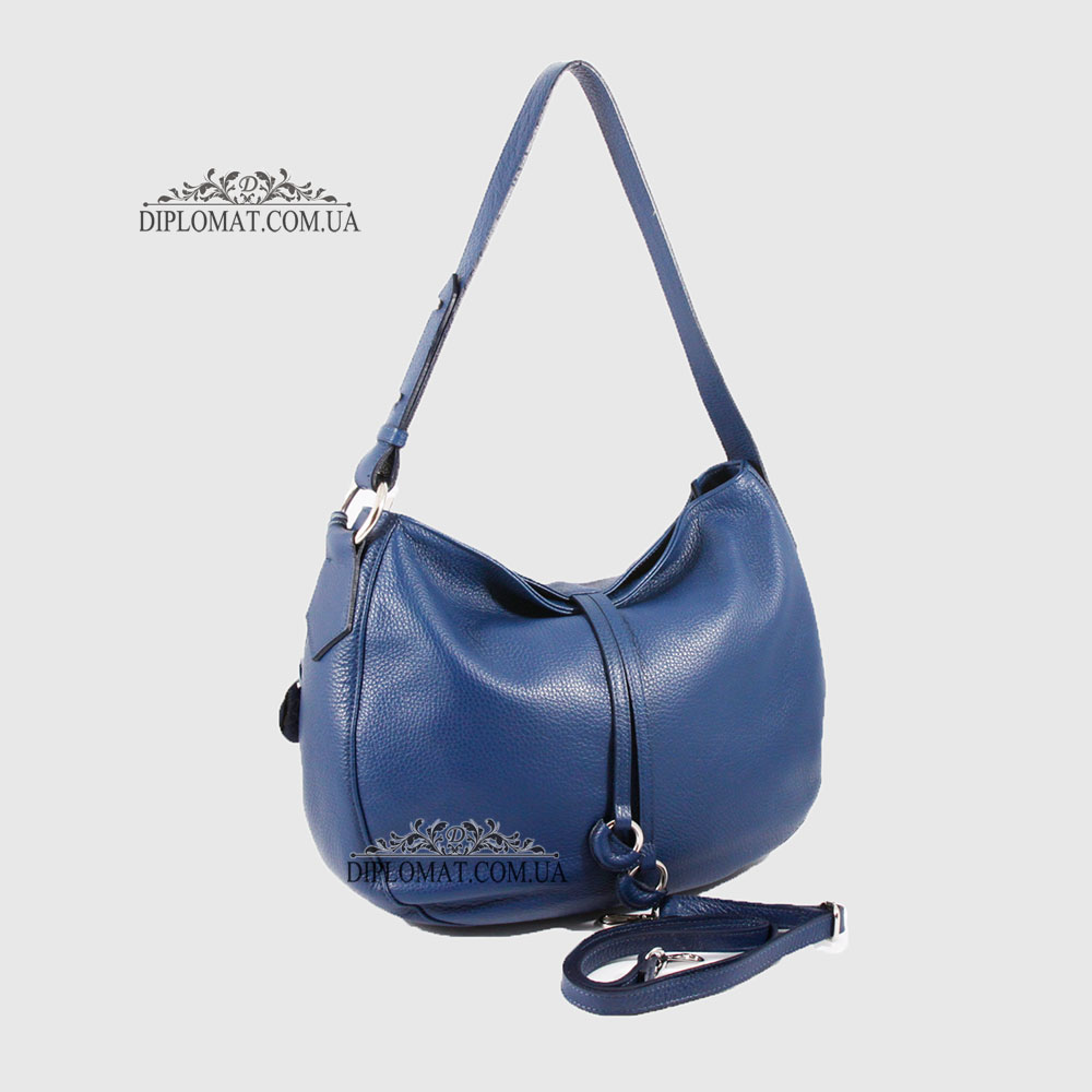 Сумка На плечо Женская  Кожаная Средняя BELLINI Cetina V0042  NAVY BLUE floater Синий