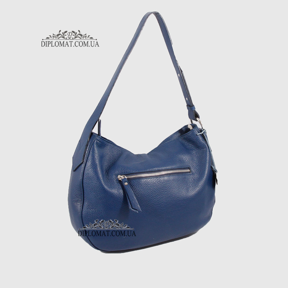 Сумка На плечо Женская  Кожаная Средняя BELLINI Cetina V0042  NAVY BLUE floater Синий