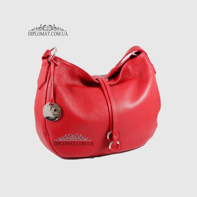 Сумка На плечо Женская  Кожаная Средняя BELLINI Cetina V0042  DARK RED floater Красный/Розовый
