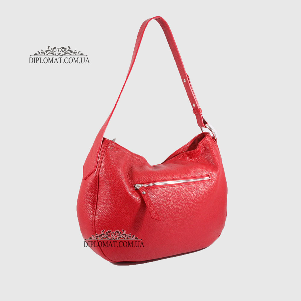 Сумка На плечо Женская  Кожаная Средняя BELLINI Cetina V0042  DARK RED floater Красный/Розовый
