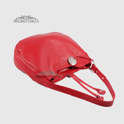Сумка На плечо Женская  Кожаная Средняя BELLINI Cetina V0042  DARK RED floater Красный/Розовый
