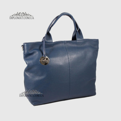 Сумка Женская На плечо Кожаная BELLINI Valdarno  NAVY BLUE crystal Синий