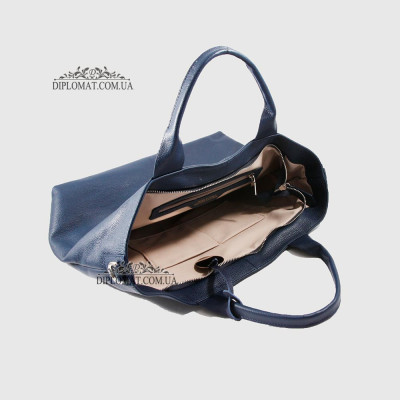 Сумка Женская На плечо Кожаная BELLINI Valdarno  NAVY BLUE crystal Синий