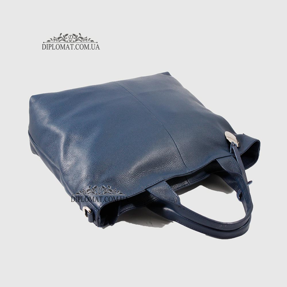 Сумка Женская На плечо Кожаная BELLINI Valdarno  NAVY BLUE crystal Синий