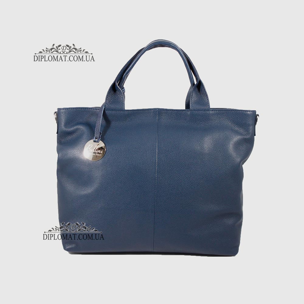 Сумка Женская На плечо Кожаная BELLINI Valdarno  NAVY BLUE crystal Синий