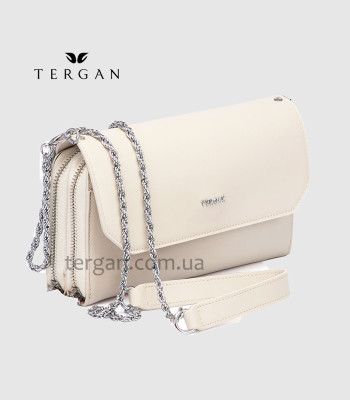 Клатч женский TERGAN 79671 Кожаный на два отделения на молнииBEJ ARSEL