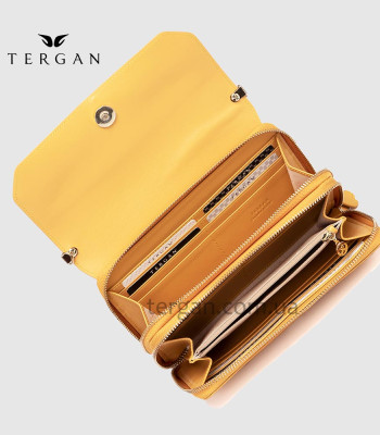 Клатч женский TERGAN 79671 Кожаный на два отделения на молнииSARI ARSEL