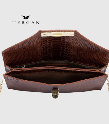 Клатч женский TERGAN 79475 Конвертом Кожаный На цепочкеTABA PYTHON
