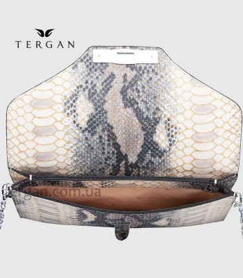 Клатч женский TERGAN 79475 Конвертом Кожаный На цепочкеNATURAL PYTHON