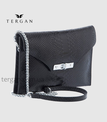 Клатч женский TERGAN 79475 Конвертом Кожаный На цепочкеSIYAH PYTHON