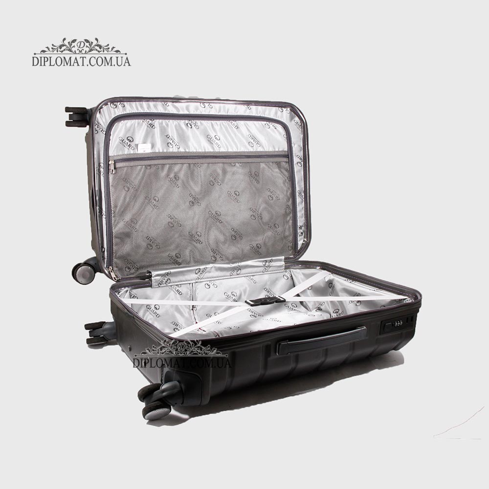 Чемодан поликарбонат на колесах GUARD 010603 Calanthe D.GREY / Серый  Размер L ( 25 x 65 x 41cm 3,41 кг)