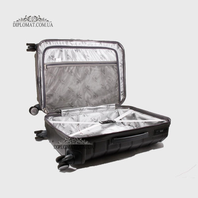 Чемодан поликарбонат на колесах GUARD 010603 Calanthe D.GREY / Серый  Размер L ( 25 x 65 x 41cm 3,41 кг)