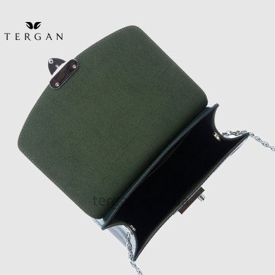 Сумка Женская TERGAN 78972 кожаная на цепочке на плечо YESIL ANALIN Зеленый