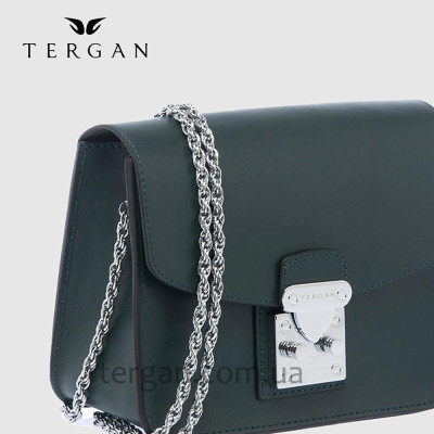 Сумка Женская TERGAN 78972 кожаная на цепочке на плечо YESIL ANALIN Зеленый