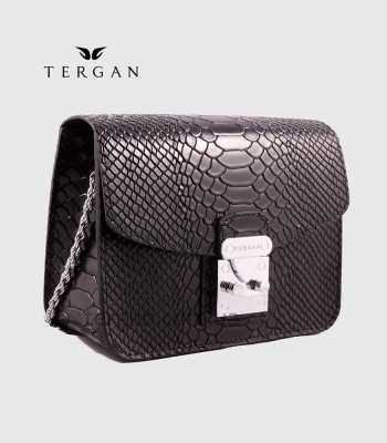 Сумка Женская TERGAN 78972 кожаная на цепочке на плечоSIYAH PITON