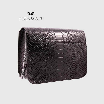 Сумка Женская TERGAN 78972 кожаная на цепочке на плечо SIYAH PITON