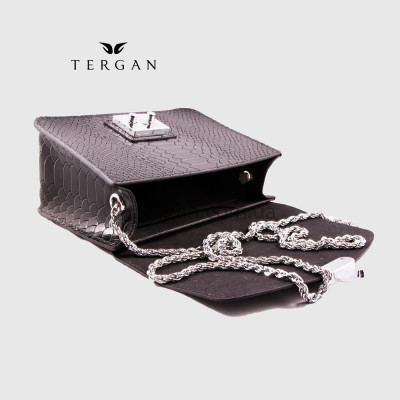 Сумка Женская TERGAN 78972 кожаная на цепочке на плечо SIYAH PITON
