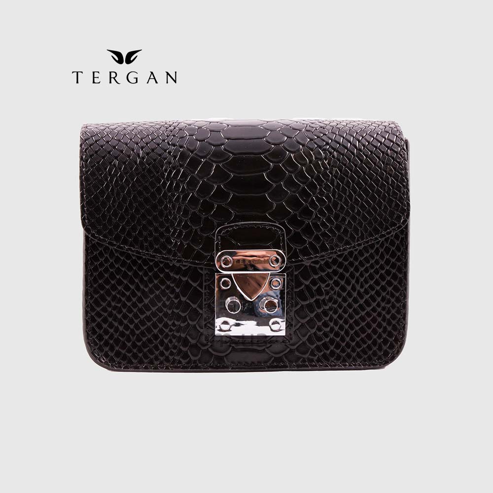 Сумка Женская TERGAN 78972 кожаная на цепочке на плечо SIYAH PITON