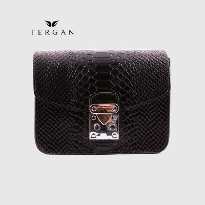 Сумка Женская TERGAN 78972 кожаная на цепочке на плечо SIYAH PITON