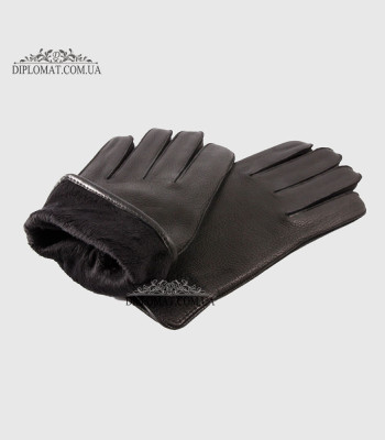 Перчатки мужские MFK Gloves M233 Кожа оленя Шерстяная подкладка ЧерныеDEER BLACK Размер 10,5