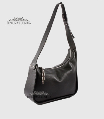 Сумка-Багет Женская Кожаная DVTEI 1105 BLACK smooth