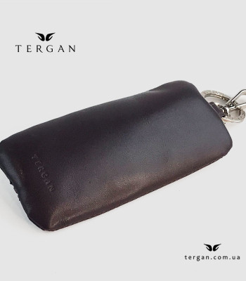 Ключница TERGAN 0192 Кожаная на Одно отделение с кольцом Закрывается на молнию  BORDO RUSTIC