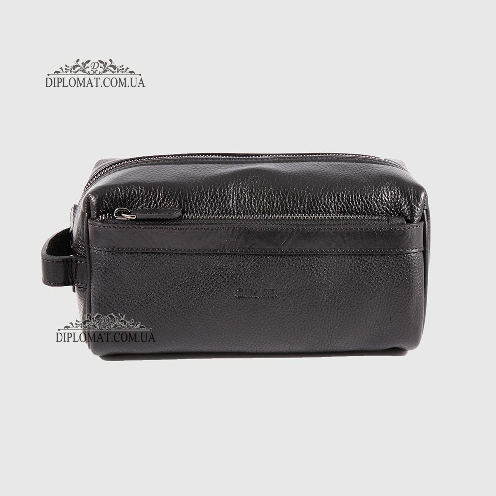 Несессер Кожаный Дорожная мужская косметичка GUARD 1903  SIYAH FLOATER Черный Черный