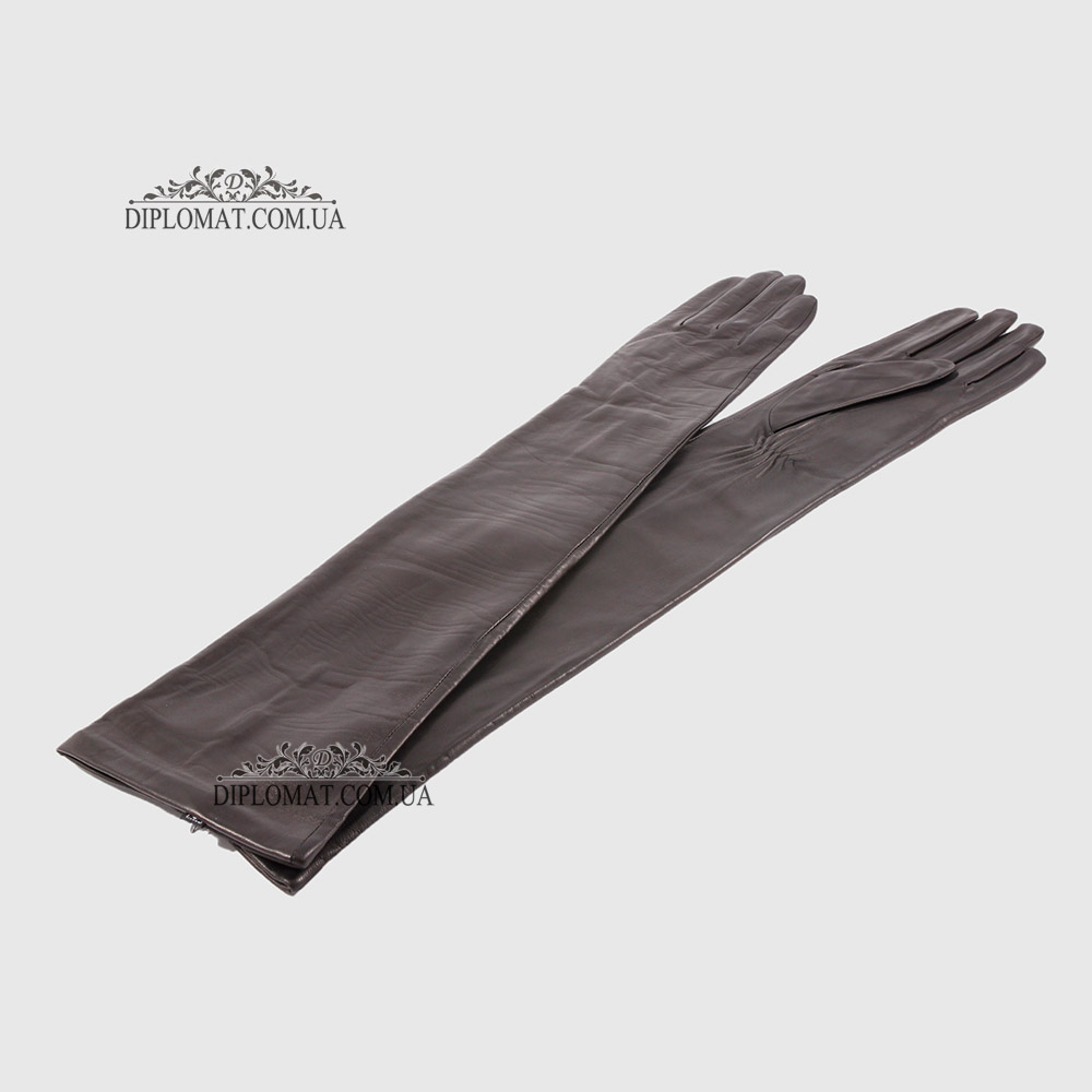 Перчатки женские Кожа Ягненок Длинные 55 см Подкладка Шелк HARMON 2097 Черный SMOOTH SKIN size 8 Черный