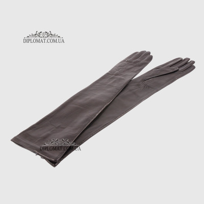 Перчатки женские Кожа Ягненок Длинные 55 см Подкладка Шелк HARMON 2097 Черный SMOOTH SKIN size 8 Черный