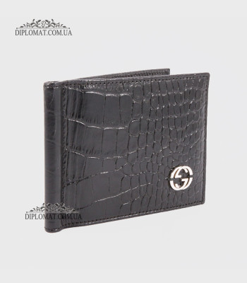 Зажим для денег GUCCI 1228 CROCO BLACK