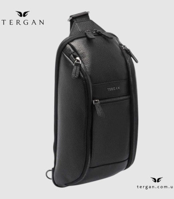 Сумка-слинг мужская TERGAN 21503 кожаная Через одно плечоSIYAH LATIGO