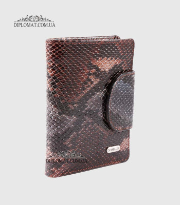 Кошелек женский CANPELLINI 967 Кожаный Среднего размера На кнопкеP435 BROWN LAK REPTILE Коричневый