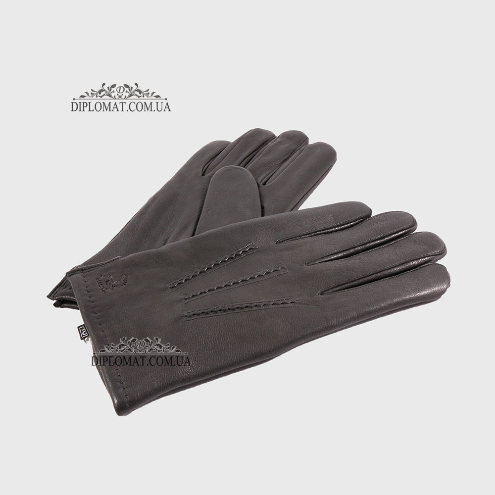 Перчатки мужские Кожаные Олень Подкладка Шерсть HARMON 656 Черный DEER BLACK 10 Черный