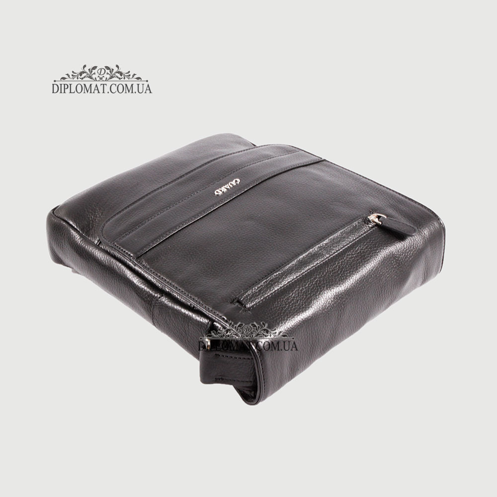 Сумка мужская кожаная с ремнем Через плечо закрывается клапаном GUARD 1754  SIYAH FLOATER Черный Черный