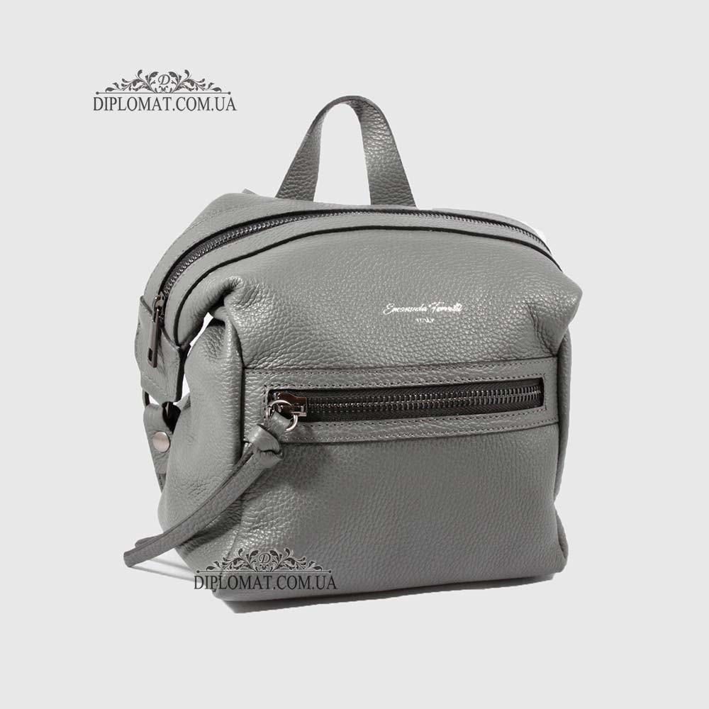 Рюкзак женский EMANUELA FERRETTI 552096 Маленький на молнии GREY floater Серый
